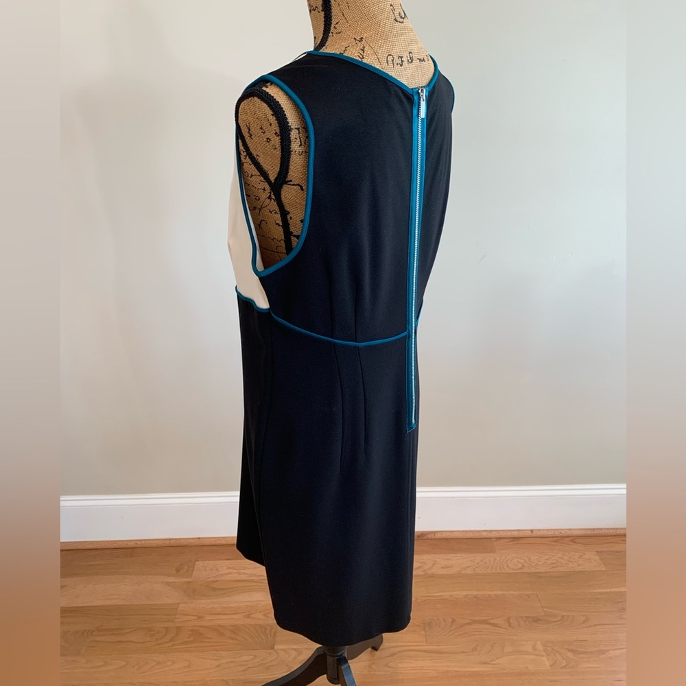 Ann Taylor sleeveless mini dress black/white/green - Picture 6 of 15
